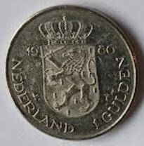 uncirculated. mint, koningin Juliana , Beatrix  1 Gulden, 1980 ,Dia 2.50 th 0.17 cm
