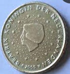 Koningin Beatrix  ,Euro coin- 2000 ,  NG , 50 Eurocent,  Dia 1.42 Th 0.24cm