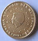Koningin Beatrix  ,Euro coin- 2002 ,  Gold colour , 50 Eurocent,  Dia 1.42 Th 0.24cm