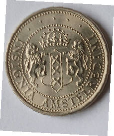 uncirculated,  mint, zilver , Insignia Mokum 700,  1975 , 1 Florijn ,Dia 2.20 Th 0.16 cm