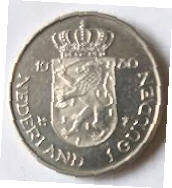 mint, not circulated ,   Koningin Juliana- beatrix,  1980 , 1 Gulden , Dia 2.50 Th 0.17 cm