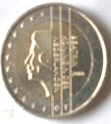 mint, not circulated ,   Koningin  Beatrix, 2001 ,  2 Euro , Dia 2.58 Th 0.22 cm