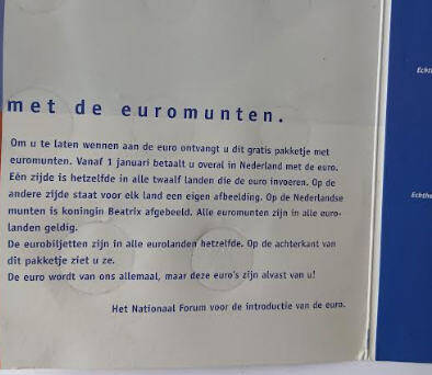 MINT, INTRODUCTION SET EURO COINS, 2001 ,GIVEN TO DUTCH CITIZENS