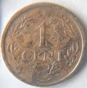 NL 87 B  -Koningrijk der Nederlanden, 1921 , 1  cent , dia 0.74 th 0.4 cm