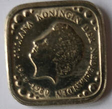 uncirculated , mint, Zilver, Koningin Juliana 1948-1980 , 5 , ,Dia 1.47 Th 0.18 cm
