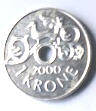 NW 15B -NORWAY - - 2000 , 1 KRONE , Dia 2.10 Th 0.16 CM