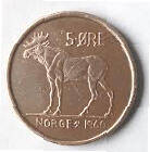 NW 4B -NORWAY - OLAV V - 1960 , 5 ORE , Dia 2.69 Th 0.18 CM 