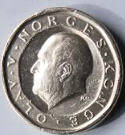 NW 8A -NORWAY - OLAV V - 1985 , 10 KRONER , Dia 2.40 Th 0.27 CM 