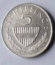 OR 4B - REPUBLIK OSTERREICH-1975- 5 SHILLING, DIA 2.35 TH 0.14 CM