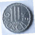 OR 6B - REPUBLIK OSTERREICH-1973- 10 GROSCHEN, DIA 1.97 TH 0.14 CM