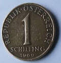 OR 9b - REPUBLIK OSTERREICH-1969 - 1 SHILLING , DIA 2.26 TH 0.14 CM