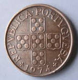 Port 10 A - Replubica Portuguese. 1974 ,  1 Escudos , Dia 2.59 Th 0.19 CM]