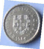 Port 14 A - Replubica Portuguese. 1984 , 1 Escudos , Dia 1.80 Th 0.15 CM]