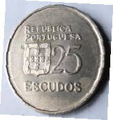 Replubica Portuguese. 1981;  25 Escudos , Dia 2.86 Th 0.21 CM