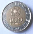 Port 7  B - Replubica Portuguese. 1990 ,  100 Escudos , Dia 2.50 Th 0.22 CM]