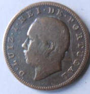 Port 8 A - Luiz.J.REI.DF. Portugal . 1883 ,  XX Reis , Dia 3.01 Th 0.18 CM]
