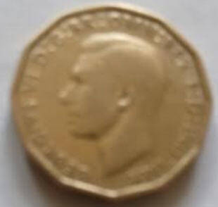 Georg IVS VI, 1941 ,Three Pence ,Dia 2.10 th 0,18 cm