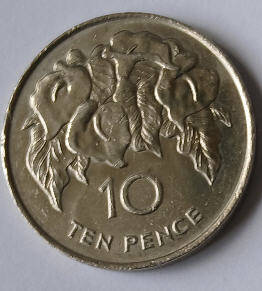 Queen Elizabeth IIst Helena,Ascension,,1984, 10 PENCE Dia 2.09 th0,22 cm 0.22cm