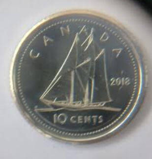 QueElizabeth II, DG Regina, Canada 2018, 10 Cents Dia 1.8 th 0.11 cm