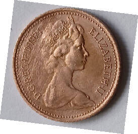 U.K  New Penny 1974 dia 2 th  o.25 cm