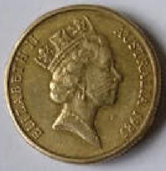 Queen Elizabeth II ,Australie,1985, 1 dollar, Dia 2.44 th0,25 cm 0.22cm
