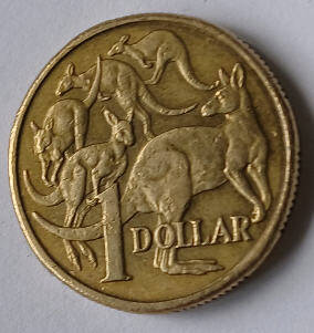 Queen Elizabeth II ,Australie,1985, 1 dollar, Dia 2.44 th0,25 cm 0.22cm