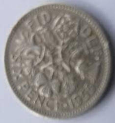 Queen Elizabeth II, DG Regina, , 1955, 6 pence Dia 1.0 th 0.13 cm