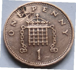 Queen Elizabeth II, DG Regina FD,  UK, 1  PENNY 1988 DIA 2.03   th 0.14 cm