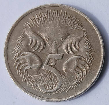 Queen Elizabeth II, Australie ,1975, 5 p , Dia 1.9 th 0.12 cm