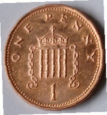 U.K   one penny 2002 dia 2  t h 0.15 cm