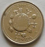 Queen Elizabeth II, DG Regina, Canada , 2000 , 25 cents , Dia 2.38 th 0.16 cm