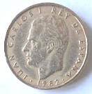 Juan Carlos- 1982 , CIEN Peseta, Dia 2.45  Th 0.28 cm