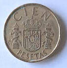Juan Carlos- 1982 , CIEN Peseta, Dia 2.45  Th 0.28 cm
