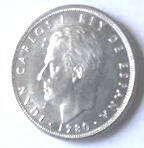 Juan Carlos- 1980 , 5  Ptas, Dia 2.30  Th 0.17 cm