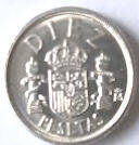 Juan Carlos- 1983 ,  Diez  Peseta, Dia 1.85  Th 0.20 cm