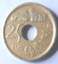 Espagna -Canarias - 1994 ,  25 Ptas  , Dia 1.95 Th 0.20 cm
