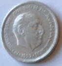 Spain, Franco, 1957 .  5 Ptas.  Dia 2.30 Th 0.17 cm