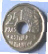 Espagna -Castilla La Mancha, - 1996 ,  25 Ptas  , Dia 1.95 Th 0.20 cm