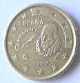 Espagna -  1999 , 50  Eurocent , Dia 2.42  Th 0.23 CM