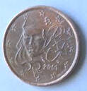 Espagna -  2001  , 5  Eurocent  , Dia 2.12  Th 0.16 CM