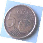 Espagna -  2005  , 5  Eurocent  , Dia 2.12  Th 0.16 CM