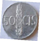 Spain, Franco, 1966. , aluminium,   50 cts .  Dia 2.00 Th 0.13 cm