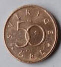 SW 10B - SWEDEN  - 2000 - 50 ORE - DIA 1.88 TH 0.17 CM