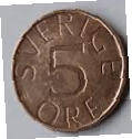 SW 12B - SWEDEN  - 1979 - 5 ORE - DIA 1.80 TH 0.13 CM