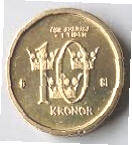 SW 5B - SWEDEN - KONUNG CARL GUSTAV XVI - 2007 - 10 KRONER - DIA 2.05 TH 0.28 CM