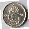 SW 7A - SWEDEN  - 1980 - 25 ORE - DIA 1.70 TH 0.13 CM