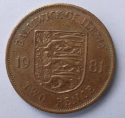 two pence Baliwick of Yersey 1981 B