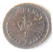 12 B -Queen Elizabeth II, 1973  ,new  half penny , Dia  1,1 th 0,11 cm