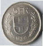 ZW 1B - Conf. Helvetica - 1986 B-  5 Frank , Dia 3.12  Th 0.23 CM