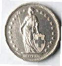 ZW 2A - Conf. Helvetica - 1968 B-  1 Frank , Dia 2.32  Th 0.14 CM